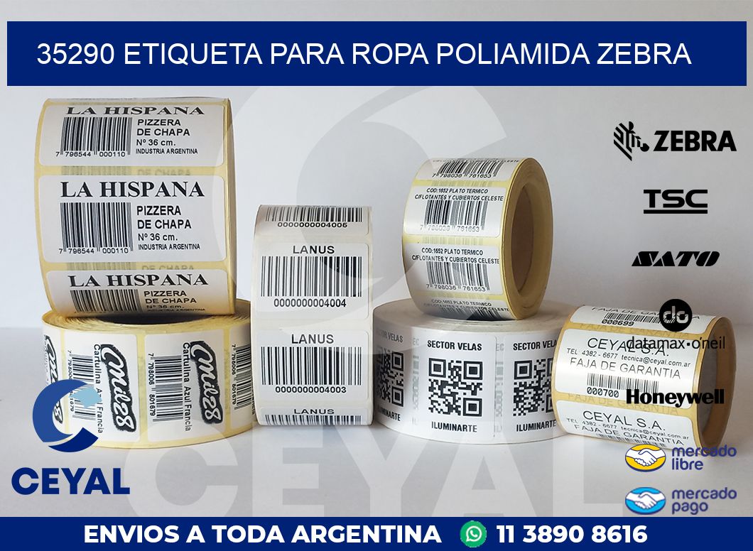 35290 ETIQUETA PARA ROPA POLIAMIDA ZEBRA