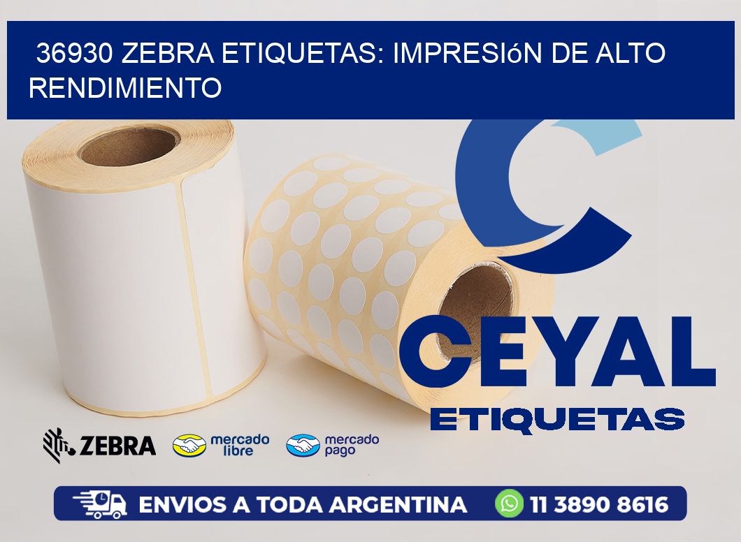 36930 Zebra Etiquetas: Impresión de Alto Rendimiento