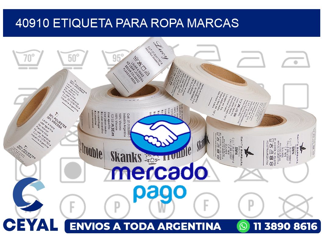 40910 ETIQUETA PARA ROPA MARCAS