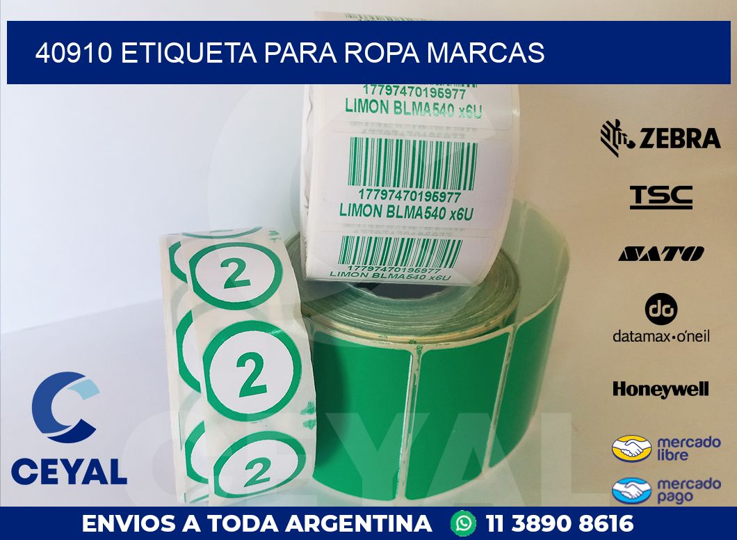 40910 ETIQUETA PARA ROPA MARCAS
