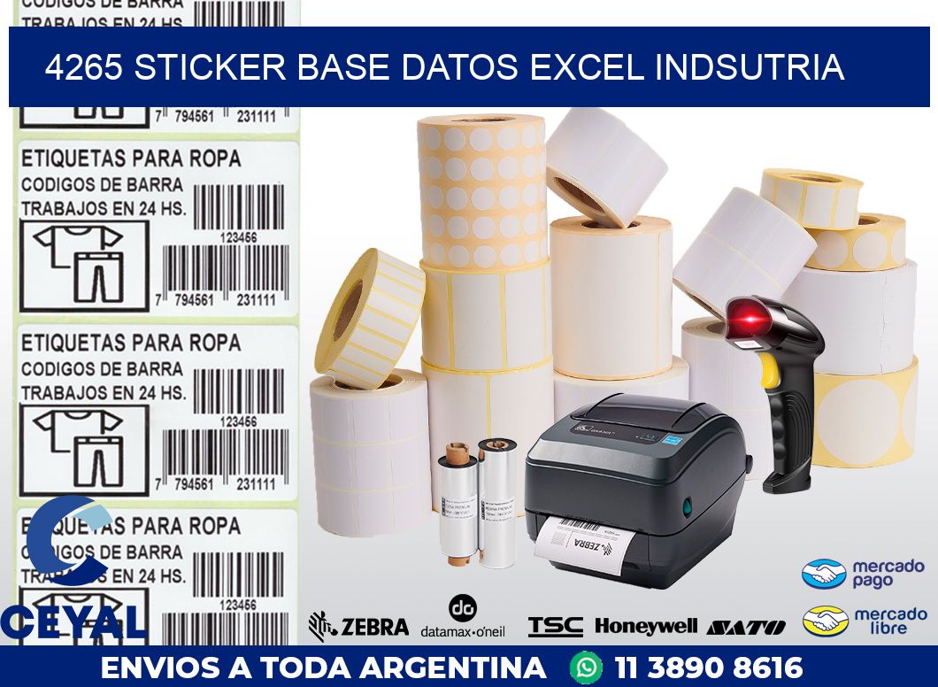 4265 sticker base datos excel indsutria