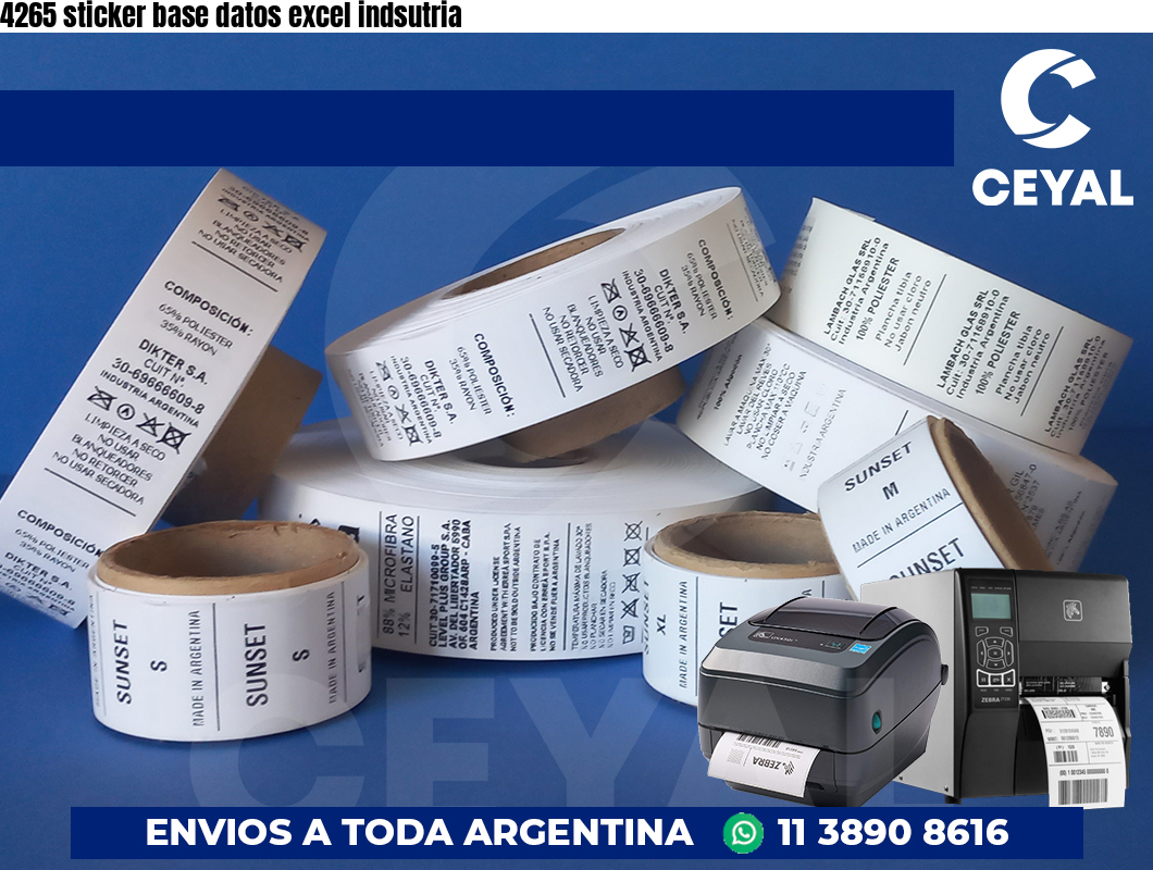4265 sticker base datos excel indsutria