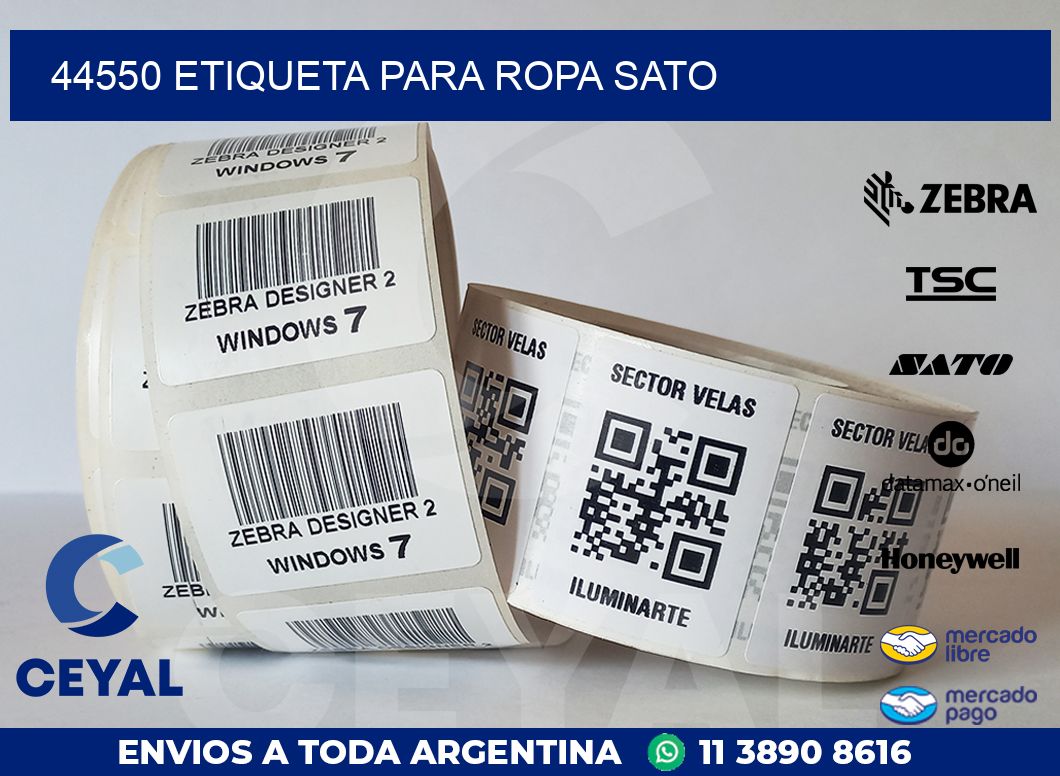 44550 ETIQUETA PARA ROPA SATO