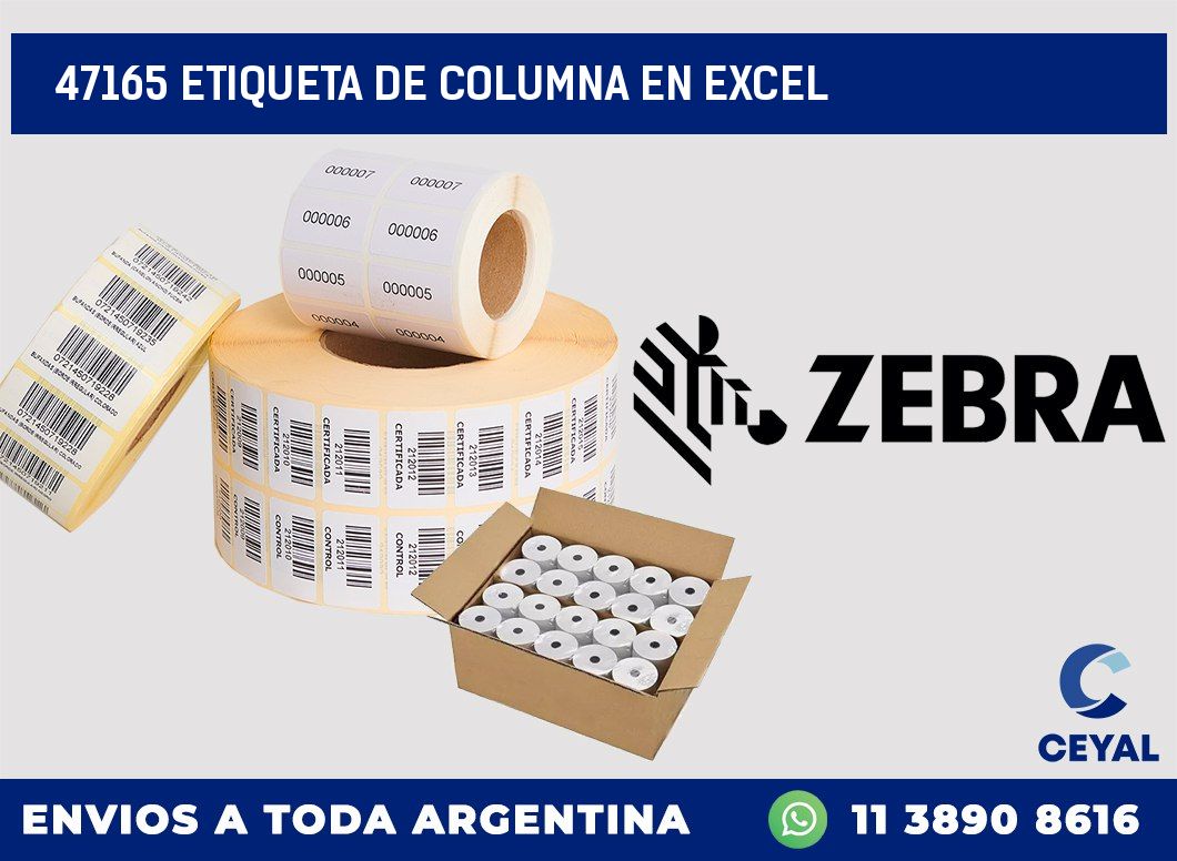 47165 Etiqueta de columna en Excel