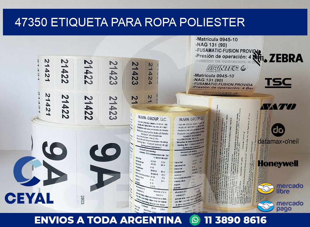 47350 ETIQUETA PARA ROPA POLIESTER