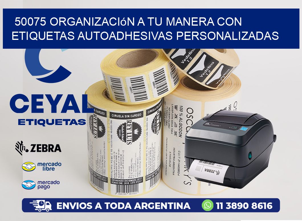 50075 Organización a Tu Manera con Etiquetas Autoadhesivas Personalizadas