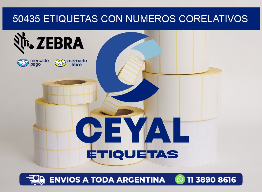 50435 etiquetas con numeros corelativos