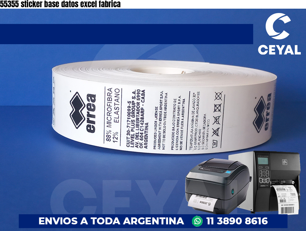 55355 sticker base datos excel fabrica