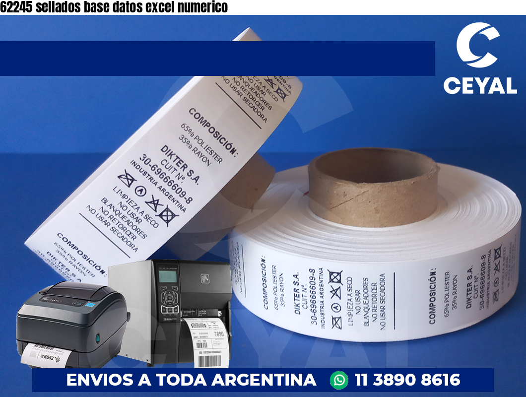 62245 sellados base datos excel numerico