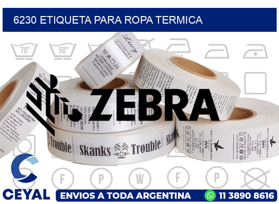 6230 ETIQUETA PARA ROPA TERMICA