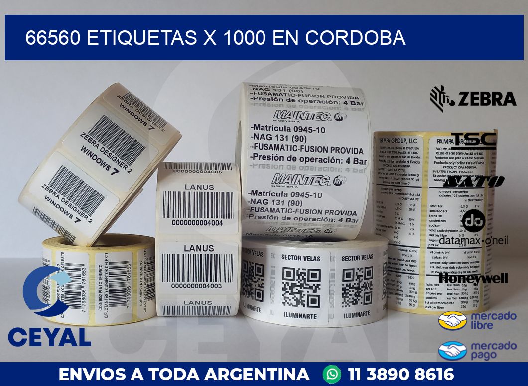 66560 ETIQUETAS X 1000 EN CORDOBA