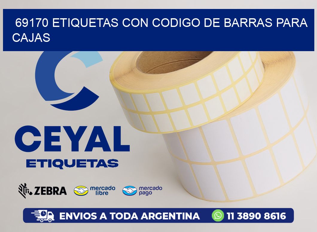 69170 ETIQUETAS CON CODIGO DE BARRAS PARA CAJAS