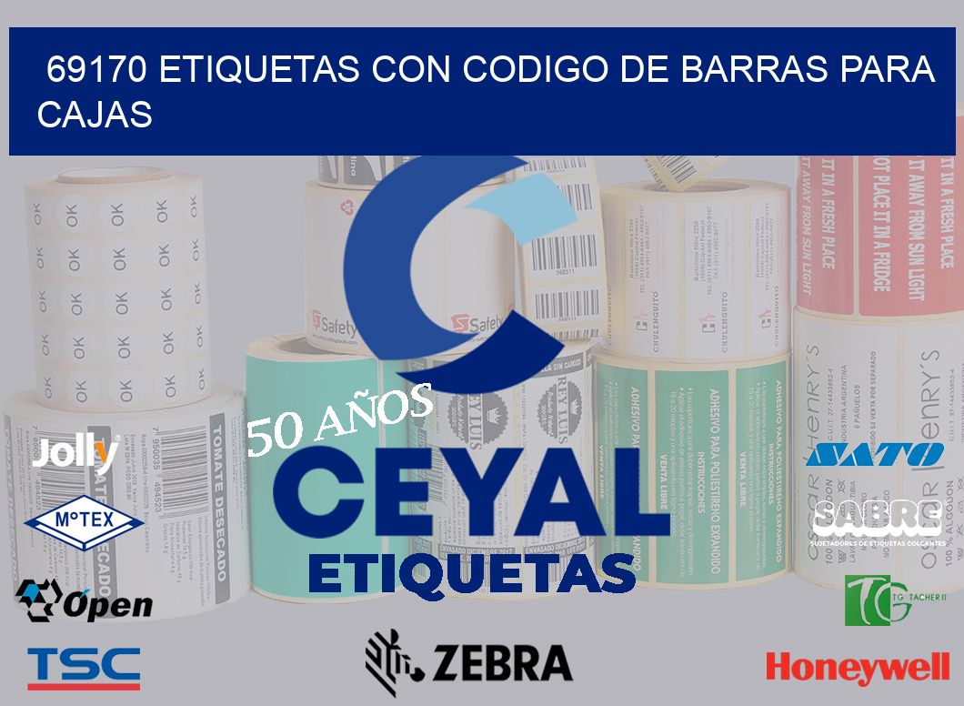 69170 ETIQUETAS CON CODIGO DE BARRAS PARA CAJAS