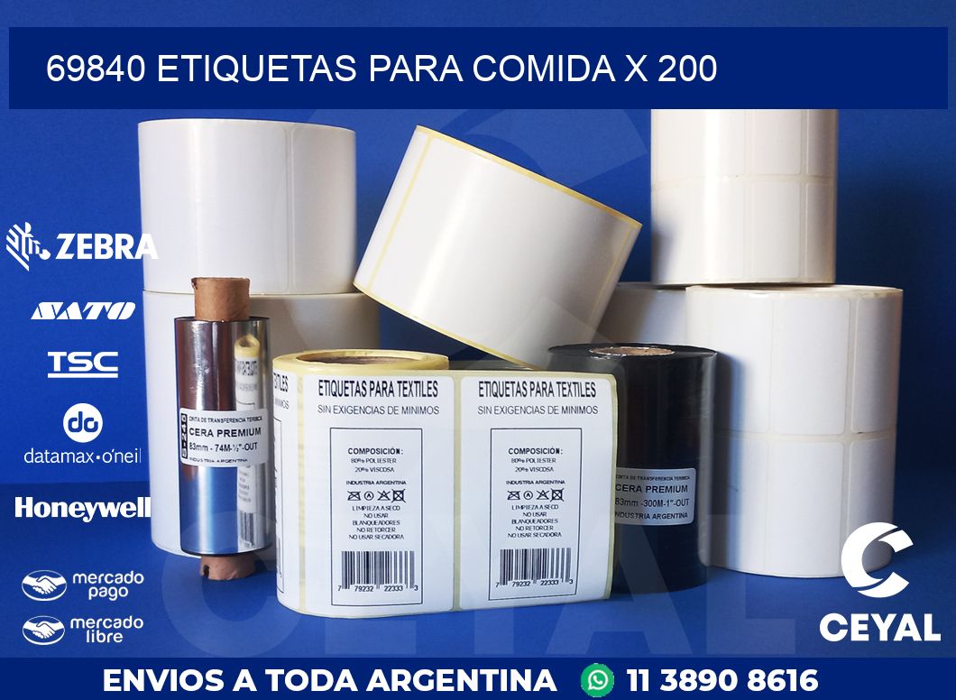 69840 ETIQUETAS PARA COMIDA x 200
