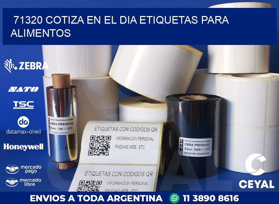 71320 COTIZA EN EL DIA ETIQUETAS PARA ALIMENTOS