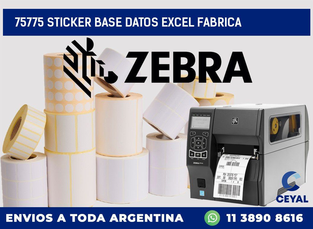 75775 sticker base datos excel fabrica