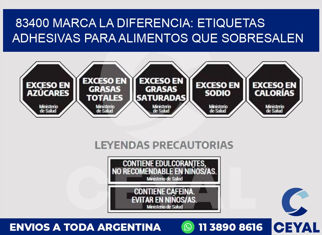 83400 MARCA LA DIFERENCIA: ETIQUETAS ADHESIVAS PARA ALIMENTOS QUE SOBRESALEN