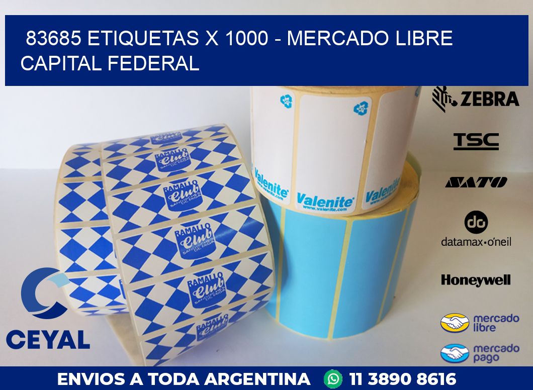 83685 ETIQUETAS X 1000 – MERCADO LIBRE CAPITAL FEDERAL