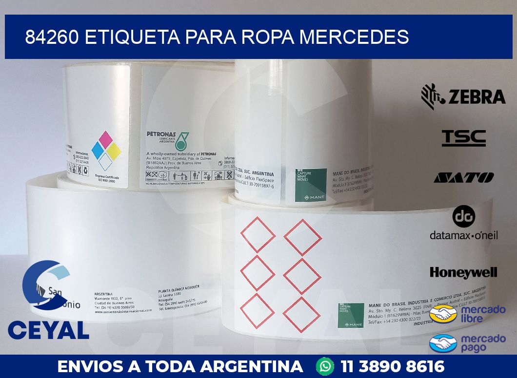 84260 ETIQUETA PARA ROPA MERCEDES