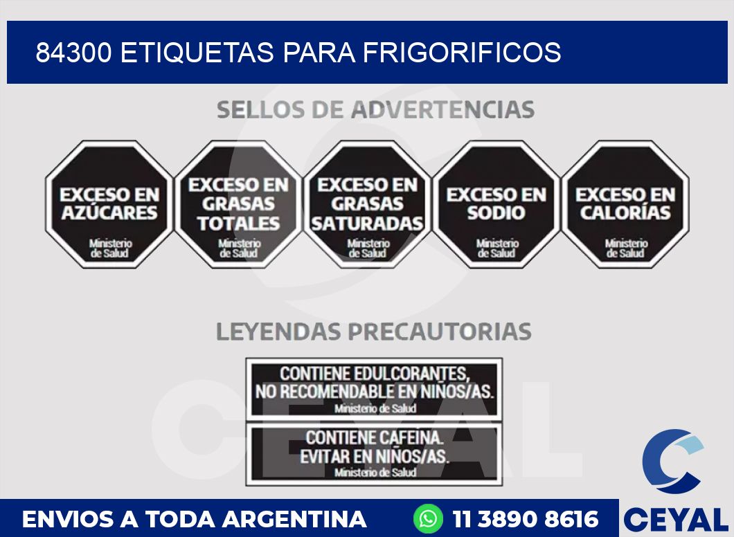 84300 ETIQUETAS PARA FRIGORIFICOS