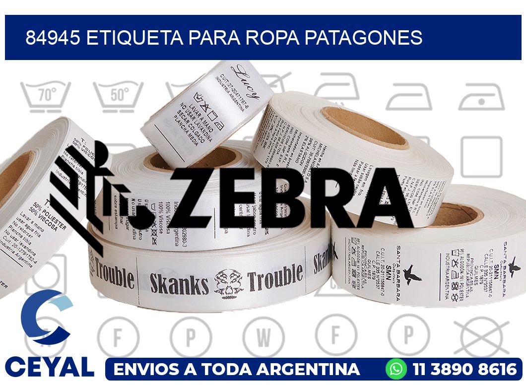84945 ETIQUETA PARA ROPA PATAGONES