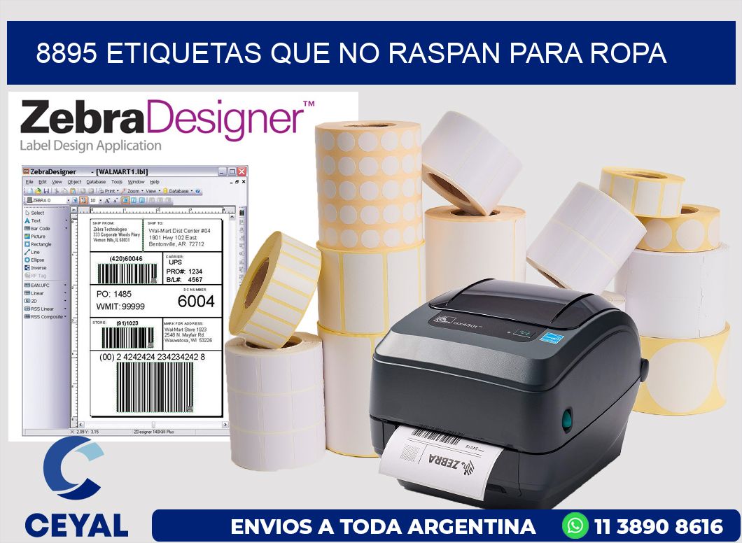 8895 ETIQUETAS QUE NO RASPAN PARA ROPA