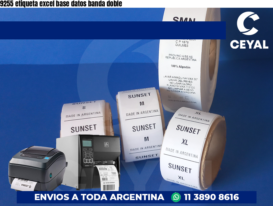 9255 etiqueta excel base datos banda doble