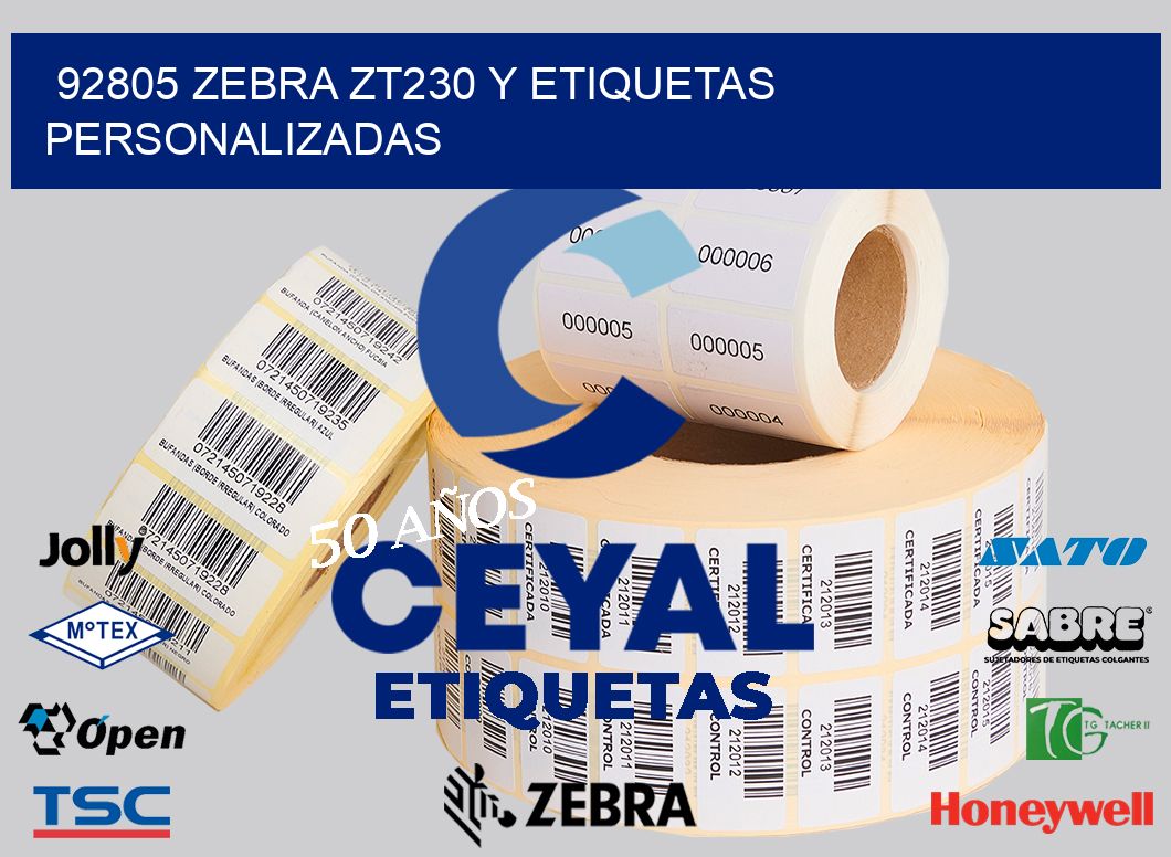 92805 Zebra ZT230 y Etiquetas Personalizadas