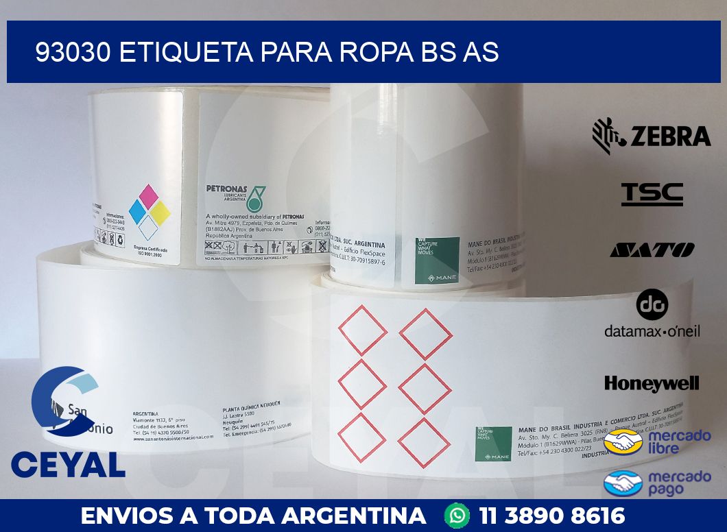 93030 ETIQUETA PARA ROPA BS AS