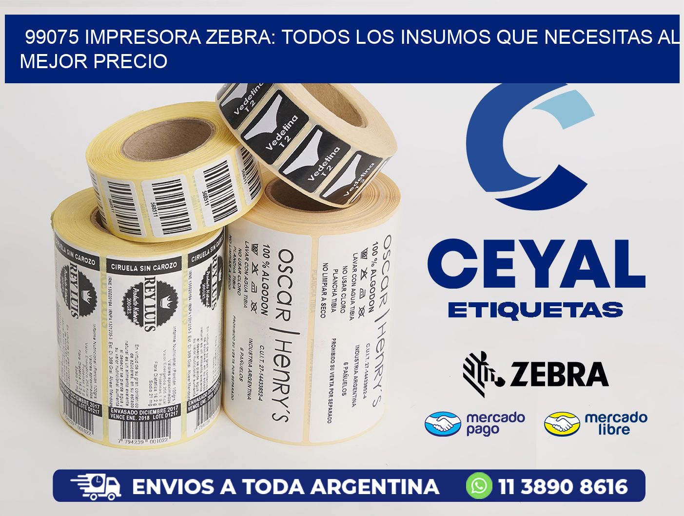 99075 IMPRESORA ZEBRA: TODOS LOS INSUMOS QUE NECESITAS AL MEJOR PRECIO