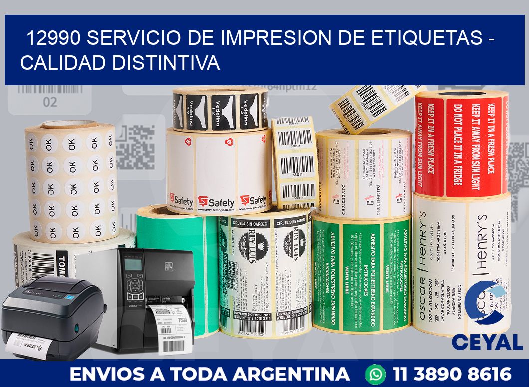 12990 SERVICIO DE IMPRESION DE ETIQUETAS - CALIDAD DISTINTIVA
