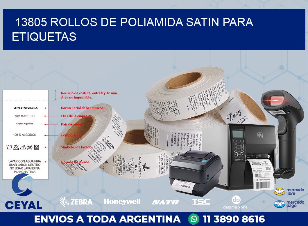 13805 ROLLOS DE POLIAMIDA SATIN PARA ETIQUETAS