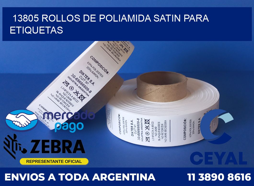 13805 ROLLOS DE POLIAMIDA SATIN PARA ETIQUETAS