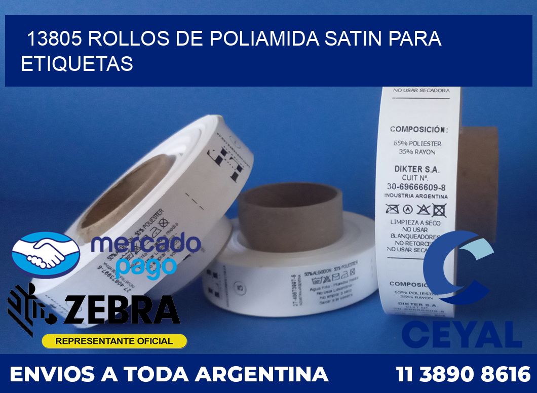 13805 ROLLOS DE POLIAMIDA SATIN PARA ETIQUETAS