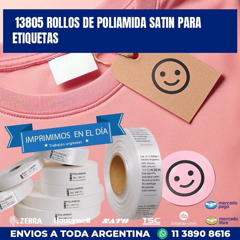 13805 ROLLOS DE POLIAMIDA SATIN PARA ETIQUETAS