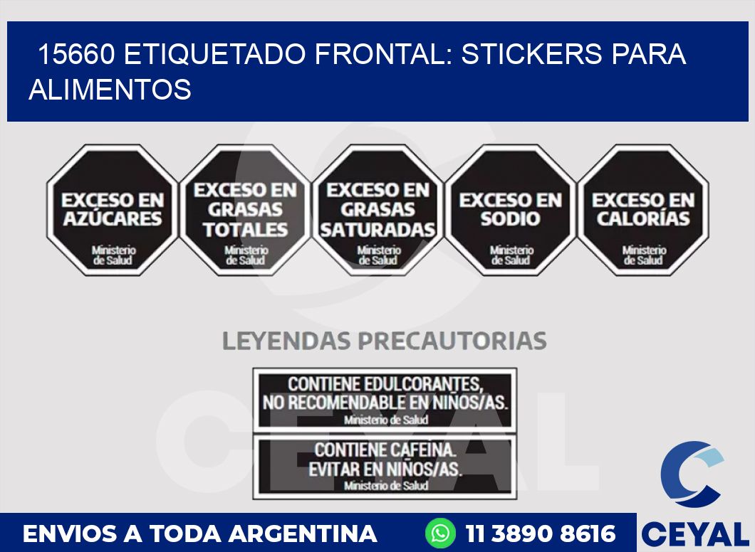 15660 ETIQUETADO FRONTAL: STICKERS PARA ALIMENTOS