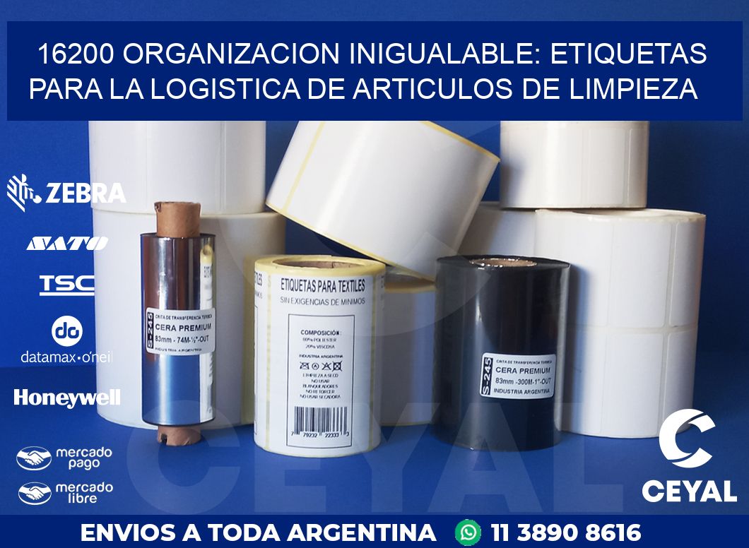 16200 ORGANIZACION INIGUALABLE: ETIQUETAS PARA LA LOGISTICA DE ARTICULOS DE LIMPIEZA