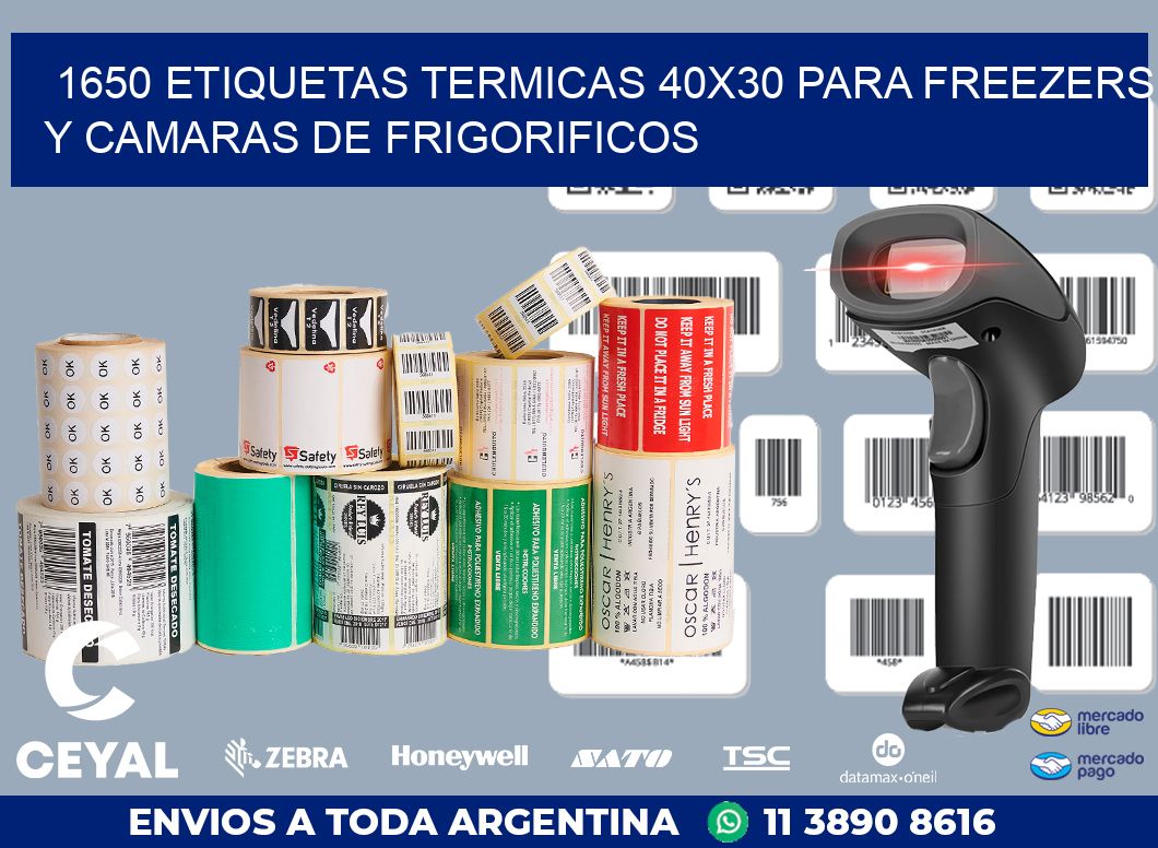 1650 ETIQUETAS TERMICAS 40X30 PARA FREEZERS Y CAMARAS DE FRIGORIFICOS
