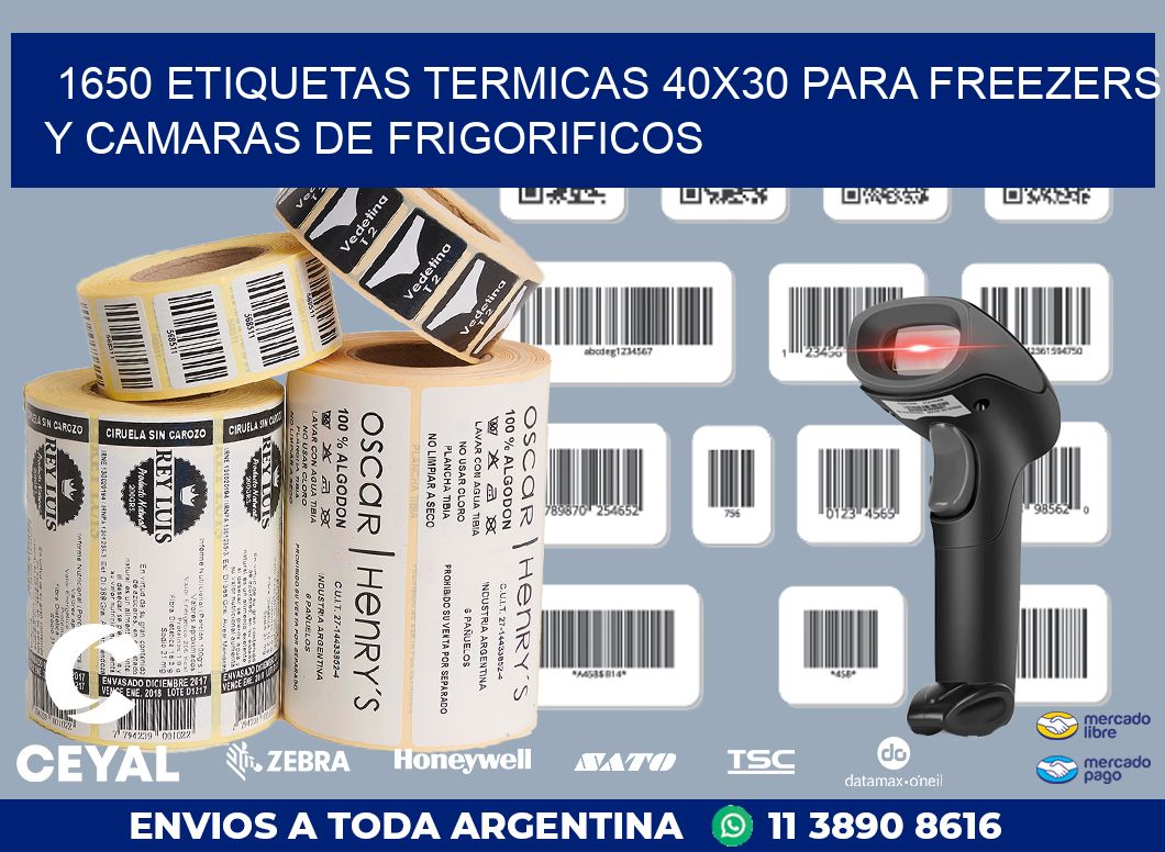 1650 ETIQUETAS TERMICAS 40X30 PARA FREEZERS Y CAMARAS DE FRIGORIFICOS