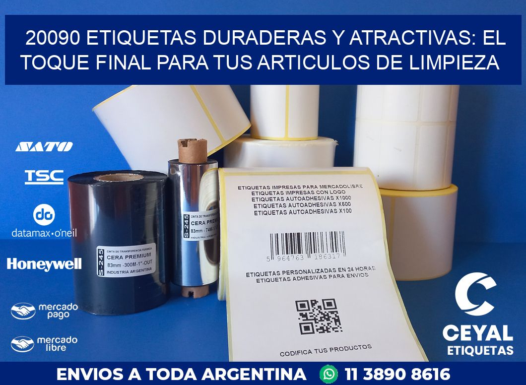 20090 ETIQUETAS DURADERAS Y ATRACTIVAS: EL TOQUE FINAL PARA TUS ARTICULOS DE LIMPIEZA