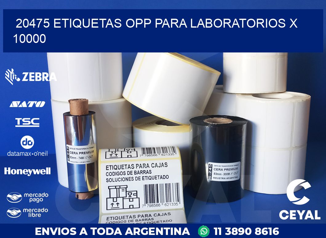 20475 ETIQUETAS OPP PARA LABORATORIOS X 10000