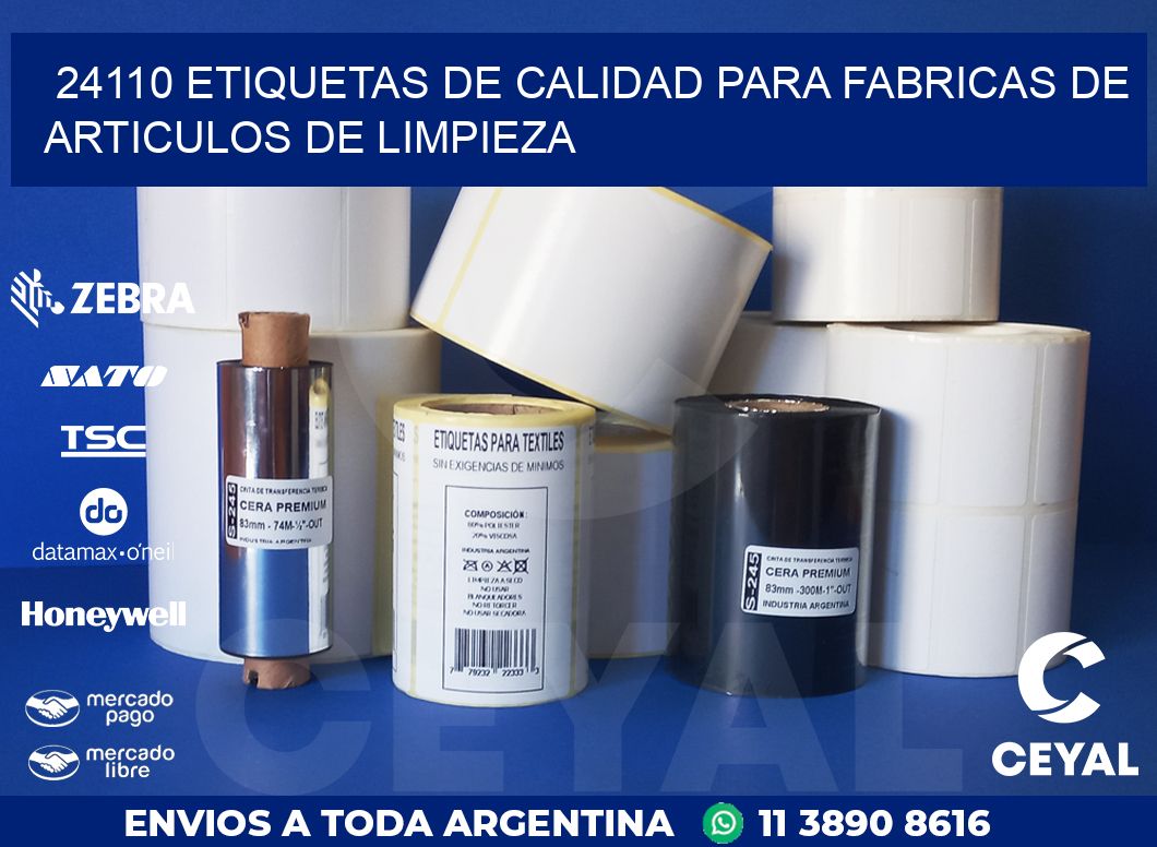 24110 ETIQUETAS DE CALIDAD PARA FABRICAS DE ARTICULOS DE LIMPIEZA