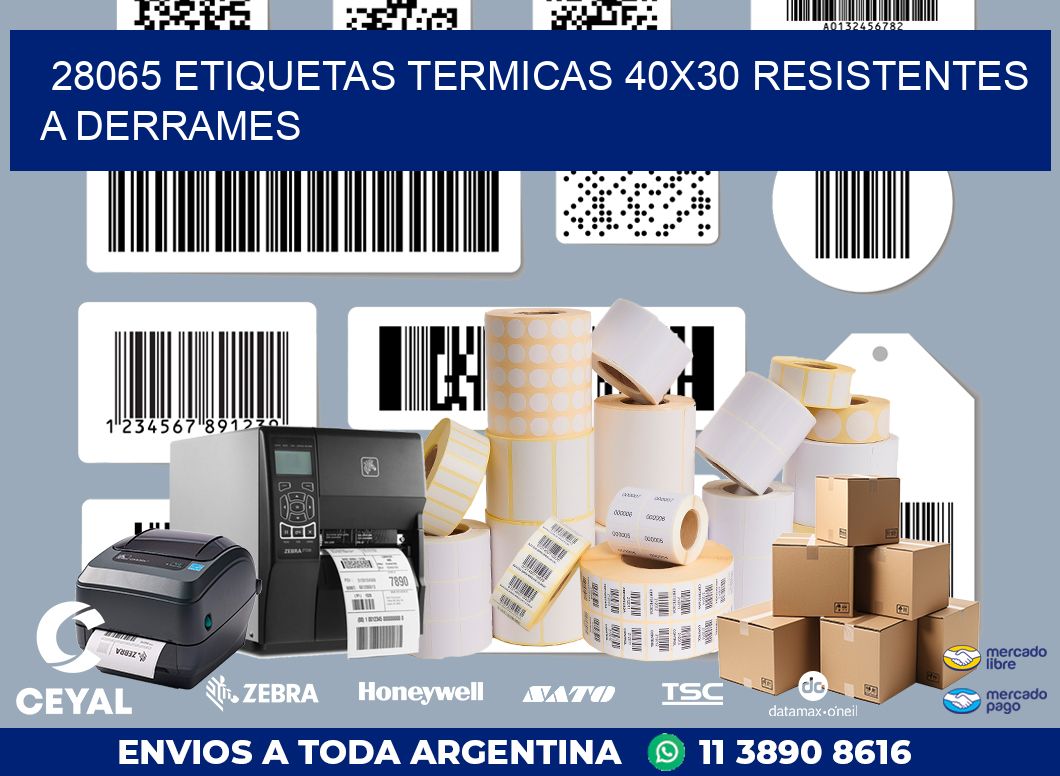 28065 ETIQUETAS TERMICAS 40X30 RESISTENTES A DERRAMES