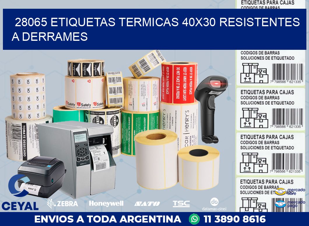 28065 ETIQUETAS TERMICAS 40X30 RESISTENTES A DERRAMES