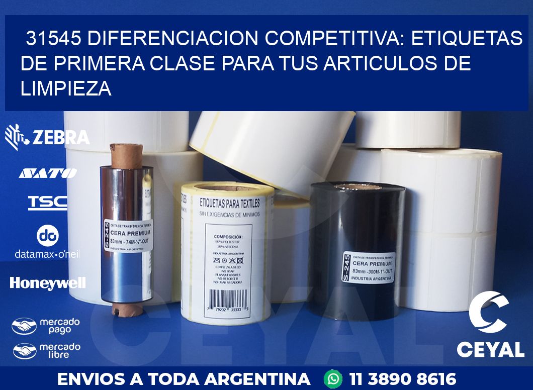 31545 DIFERENCIACION COMPETITIVA: ETIQUETAS DE PRIMERA CLASE PARA TUS ARTICULOS DE LIMPIEZA