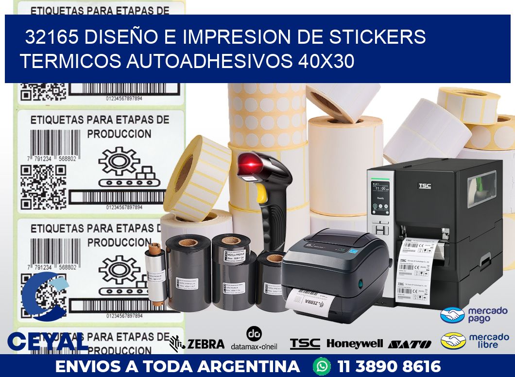 32165 DISEÑO E IMPRESION DE STICKERS TERMICOS AUTOADHESIVOS 40X30
