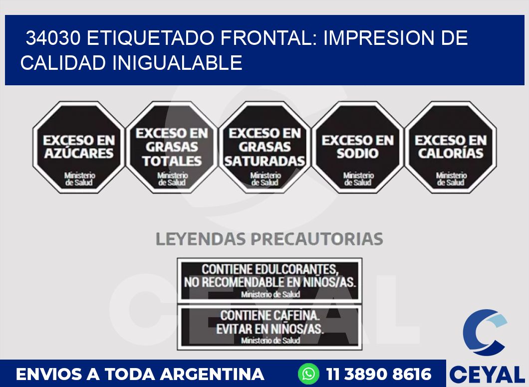 34030 ETIQUETADO FRONTAL: IMPRESION DE CALIDAD INIGUALABLE