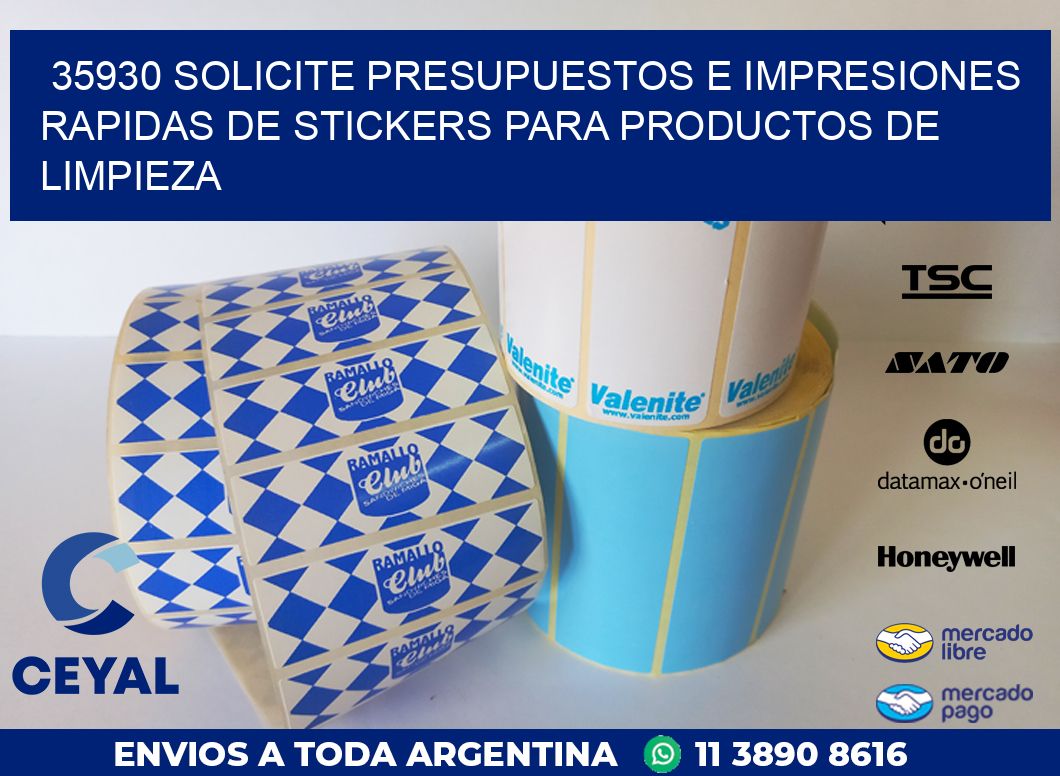 35930 SOLICITE PRESUPUESTOS E IMPRESIONES RAPIDAS DE STICKERS PARA PRODUCTOS DE LIMPIEZA
