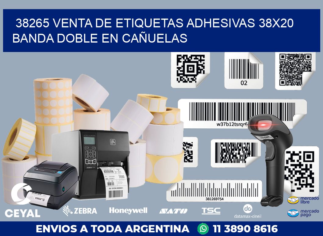 38265 VENTA DE ETIQUETAS ADHESIVAS 38X20 BANDA DOBLE EN CAÑUELAS