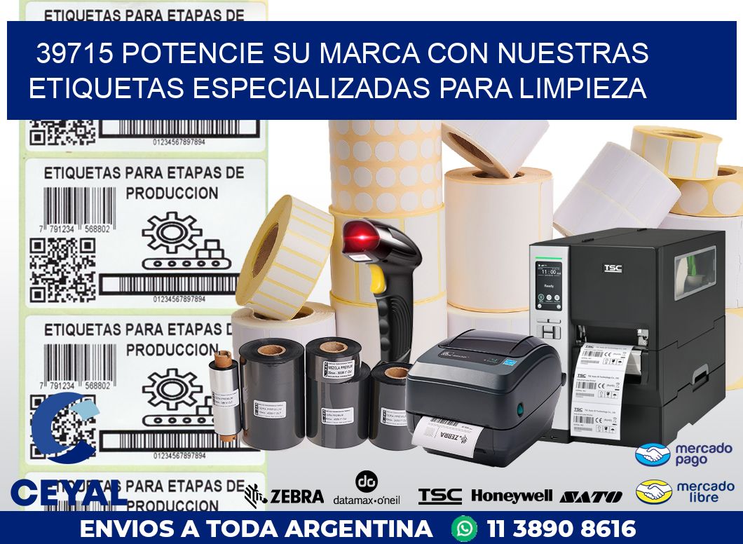 39715 POTENCIE SU MARCA CON NUESTRAS ETIQUETAS ESPECIALIZADAS PARA LIMPIEZA